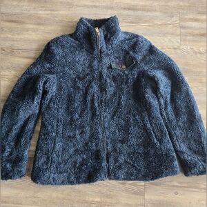 Pendleton Sherpa Fleece Zip Jacket – Women’s Large – Navy Heather / Plaid Lining